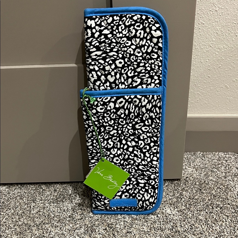 Vera Bradley Black and White Patterned Case with Blue Edging